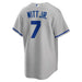 Nike Team Sports, Inc. Jerseys MLB Adult Bobby Witt Jr. Nike Gray Road Replica Player Jersey - Men's
