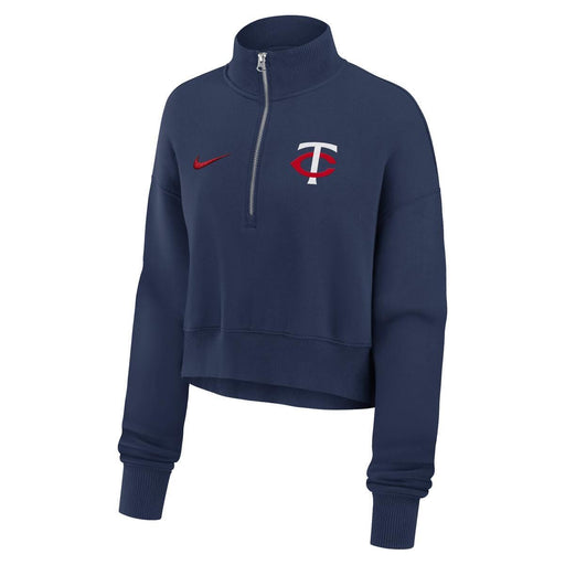Nike Womens MLB Women's Minnesota Twins Navy Nike 1/2 Zip Phoenix Fleece
