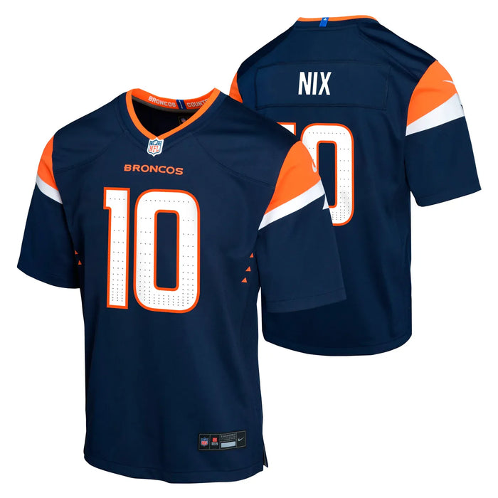 Nike Youth Jersey NFL Youth Nike Bo Nix Broncos Navy Jersey