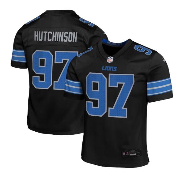 Youth Aidan Hutchinson Detroit Lions Nike Black Alternate Game Jersey - Unisex