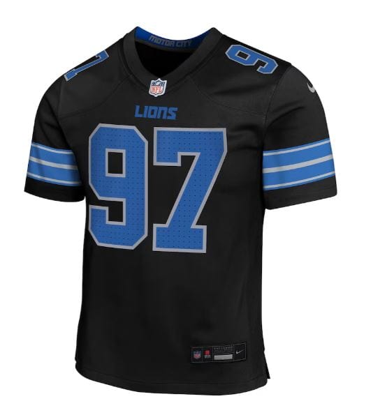 Youth Aidan Hutchinson Detroit Lions Nike Black Alternate Game Jersey - Unisex
