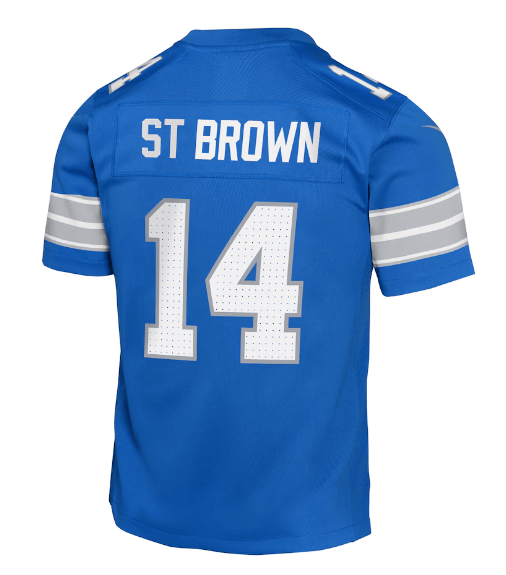 Nike Youth Jersey Youth Amon-Ra St. Brown Detroit Lions Nike Blue Game Jersey