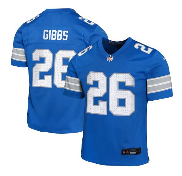 Nike Youth Jersey Youth Jahmyr Gibbs Detroit Lions Nike Blue Game Jersey - Unisex