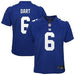 Nike Youth Jersey Youth Jaxson Dart New York Giants Nike Blue Game Jersey - Unisex