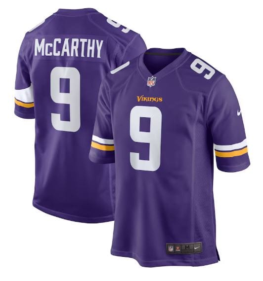 Youth JJ McCarthy Minnesota Vikings Nike Purple Game Jersey
