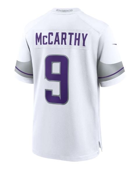 Youth JJ McCarthy Minnesota Vikings Nike White Winter Warrior Game Jer