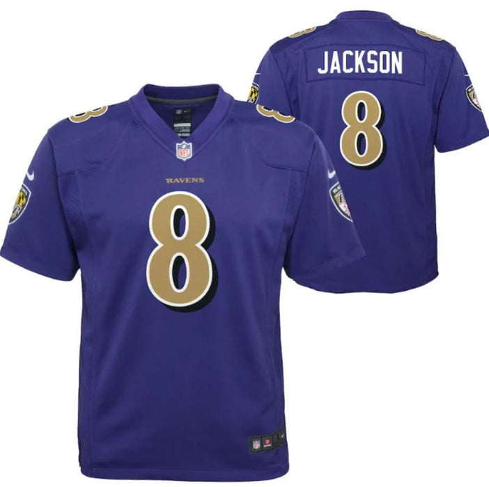 Youth Lamar Jackson Baltimore Ravens Nike Purple Color Rush Game Jersey - Unisex