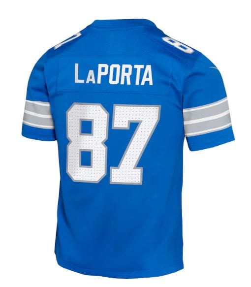 Nike Youth Jersey Youth Sam Laporta Detroit Lions Nike Blue Game Jersey - Unisex