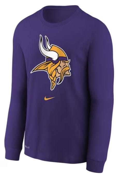 Nike Youth Shirts Youth Minnesota Vikings Nike Purple Primary Logo Long Sleeve Shirt - Unisex