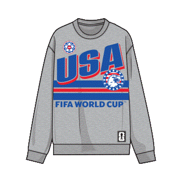 Outerstuff Apparel SOCCER Adult USA 2026 FIFA World Cup Gray Global Goalgetter Crewneck Sweatshirt - Men's