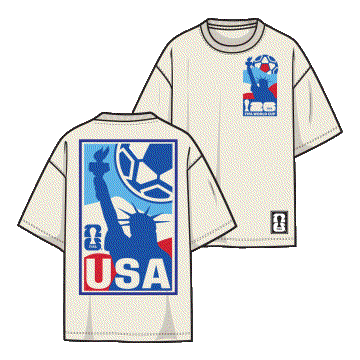 Outerstuff Apparel SOCCER Adult USA 2026 FIFA World Cup Post Card Double Sided Short Sleeve T-Shirt - Men's