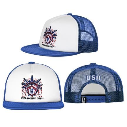 Outerstuff Hats SOCCER Adjustbale / Blue/ White Adult USA 2026 FIFA World Cup Blue & White Foam Front Defender Trucker Snapback Cap - Men's