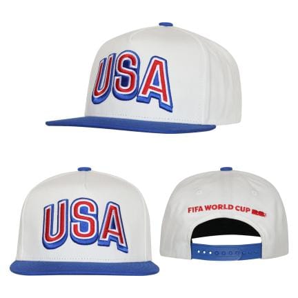 Outerstuff Hats SOCCER Adjustbale / Cream Adult USA 2026 FIFA World Cup Wall Natural Big Name Snapback Cap - Men's