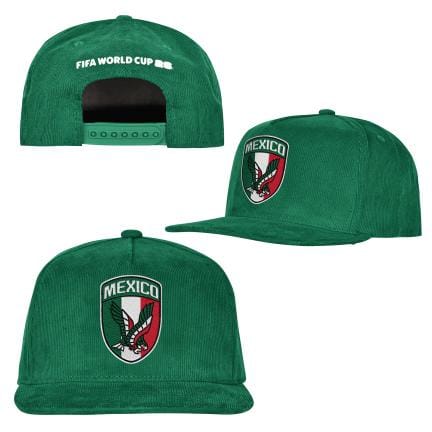Outerstuff Hats SOCCER Adjustbale / Green Adult Mexico 2026 FIFA World Cup Green Corduroy 5 Panel Eagle Logo Snapback Cap - Men's (Copy)