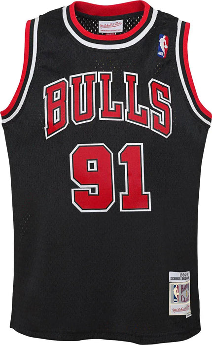 Outerstuff Youth Jersey NBA Youth Dennis Rodman Chicago Bulls 1997 Mitchell & Ness Black NBA Throwback Jersey - Unisex