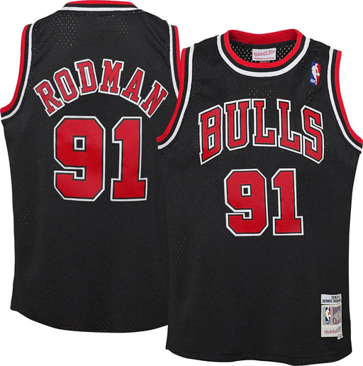 Outerstuff Youth Jersey NBA Youth Dennis Rodman Chicago Bulls 1997 Mitchell & Ness Black NBA Throwback Jersey - Unisex