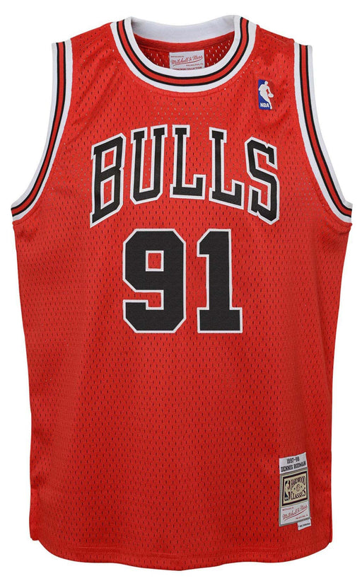 Outerstuff Youth Jersey NBA Youth Dennis Rodman Chicago Bulls 1997 Mitchell & Ness Red NBA Throwback Jersey - Unisex