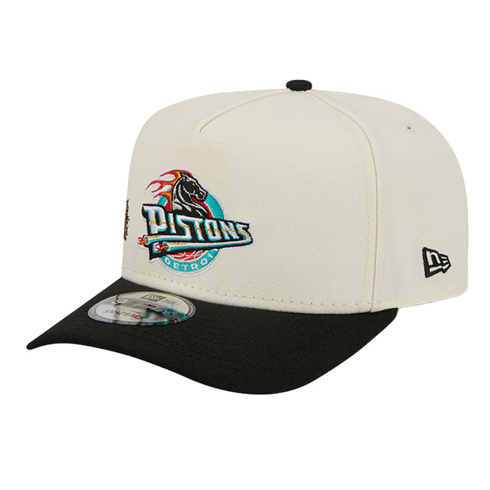 Adult Detroit Pistons New Era Chrome Mascot Illustrated A-Frame 9FIFTY Adjustable Snapback Hat - Men's
