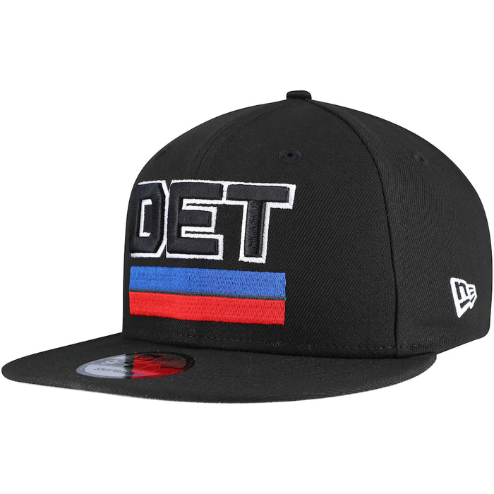Adult Detroit Pistons New Era Black NBA Statement 9FIFTY Snapback Hat - Men's