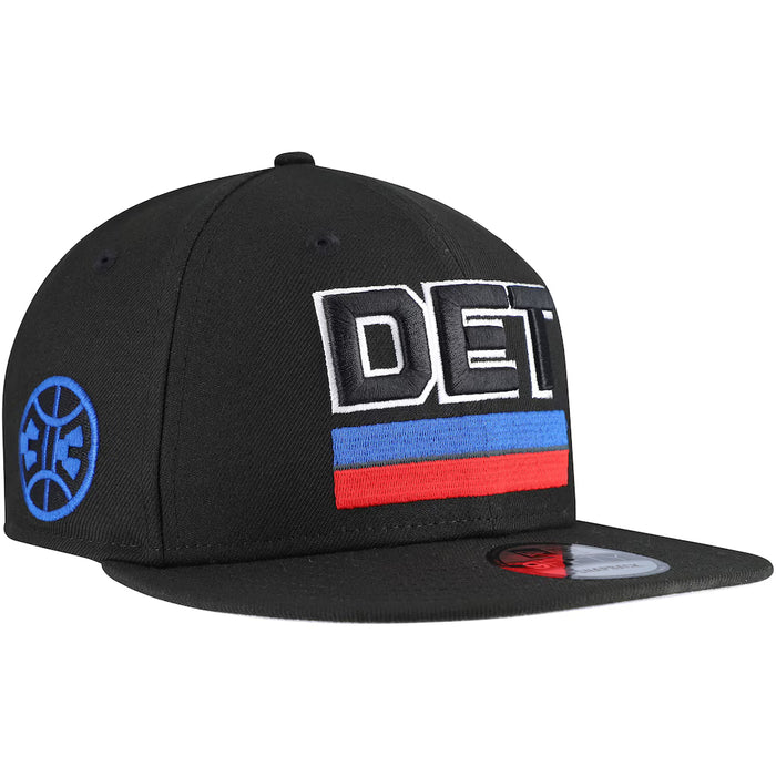 Adult Detroit Pistons New Era Black NBA Statement 9FIFTY Snapback Hat - Men's