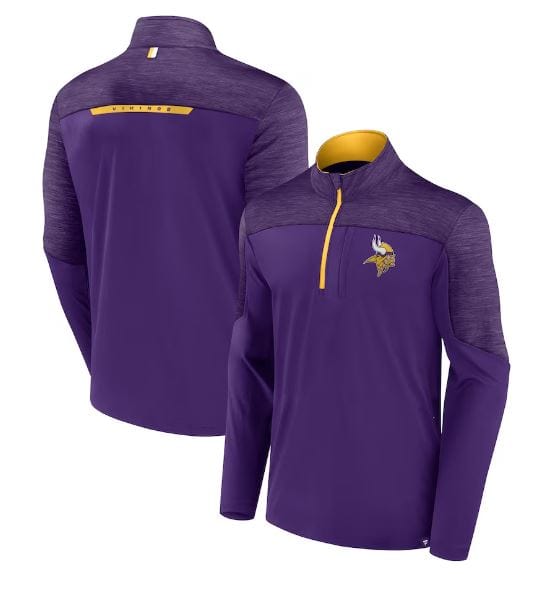 Pro Image America Shirts Minnesota Vikings Fanatics Purple Defender Streaky Poly Quarter-Zip - Men's