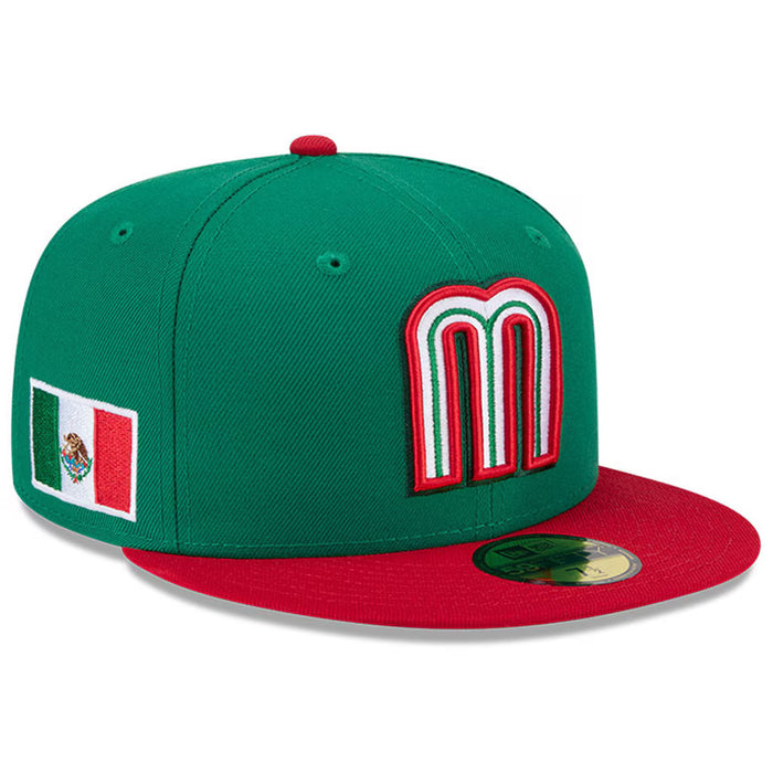 New Era Fitted Hat Mexico Baseball New Era 2026 World Baseball Classic 59FIFTY Fitted Hat - Green/Red - Men's