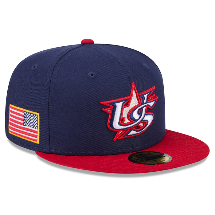 New Era Fitted Hat USA Baseball New Era 2026 World Baseball Classic 59FIFTY Fitted Hat - Navy/Red - Men's