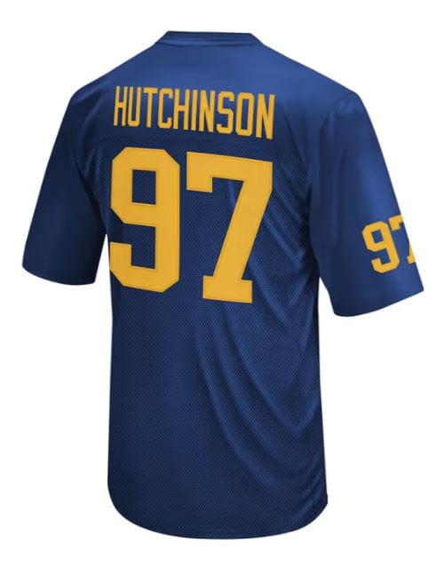 Retro Brand Adult Jersey Adult Aidan Hutchinson Michigan Wolverines Retro Brand Navy Twill Jersey - Men's