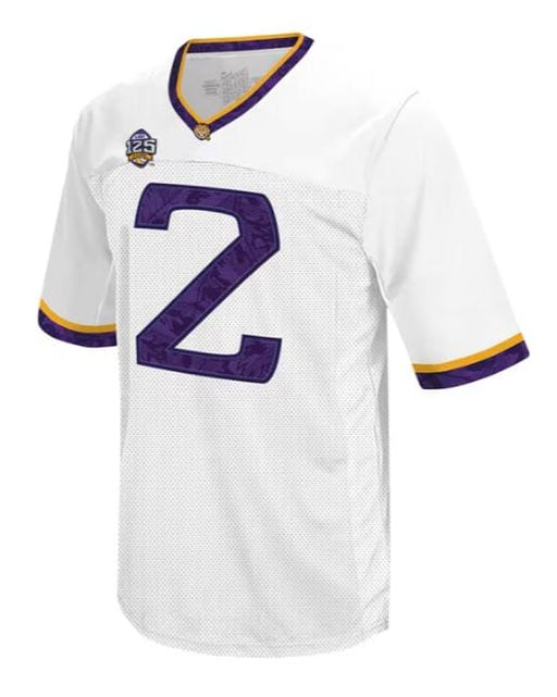 Adult Justin Jefferson LSU Tigers Retro Brand White Twill Jersey - Men's