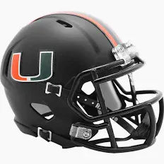 Riddell Mini Helmet One Size / Black Miami Hurricanes Black Alternate Speed Mini Helmet