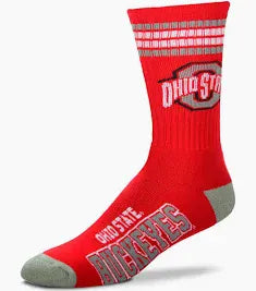 4 STRIPE DEUCE SOCK - Ohio State Buckeyes