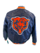 Adult Chicago Bears Starter Navy Heavy Full-Snap Satin Jacket - Men's