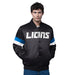Starter Jacket Adult Detroit Lions Starter Black Triple Option Varsity Satin Jacket - Men's