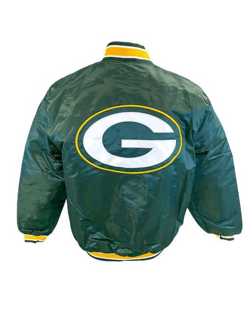 Starter Jacket Adult Green Bay Packers Starter Green Heavy Full-Snap Satin Jacket - Men's