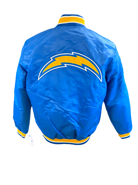 Starter Jacket Adult Los Angeles Chargers Starter Blue Heavy Full-Snap Satin Jacket - Men's