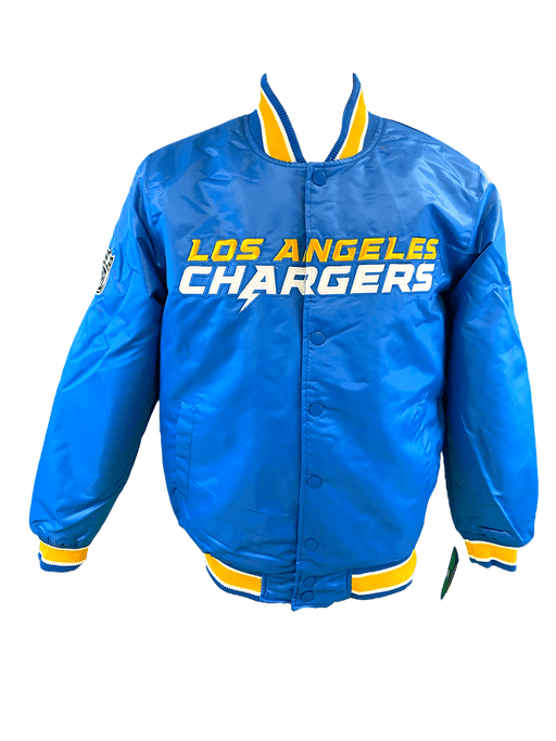 Starter Jacket Adult Los Angeles Chargers Starter Blue Heavy Full-Snap Satin Jacket - Men's