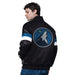 Starter Jacket Adult Minnesota Timberwolves Starter Black Triple Option Varsity Satin Jacket - Men's