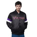 Starter Jacket Adult Minnesota Vikings Starter Black Triple Option Varsity Satin Jacket - Men's