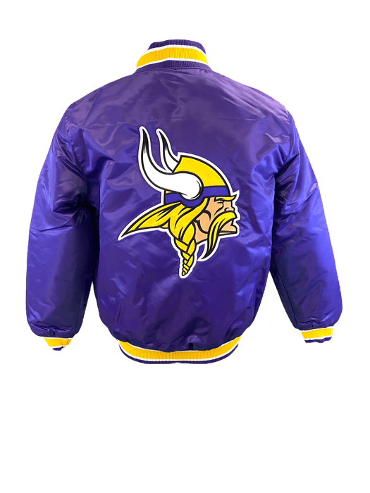 Starter Jacket Adult Minnesota Vikings Starter Purple Heavy Full-Snap Satin Jacket - Men's