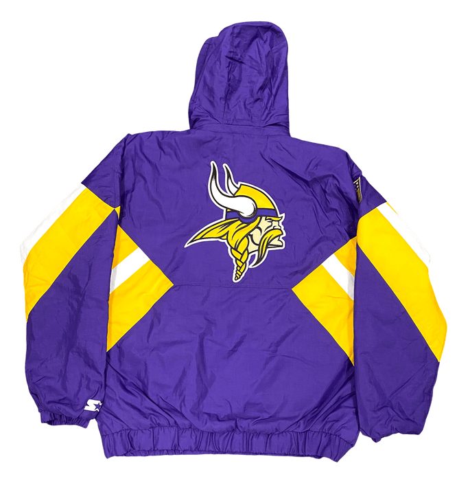 Adult Minnesota Vikings Starter Purple Line Up Pullover Jacket - Men's