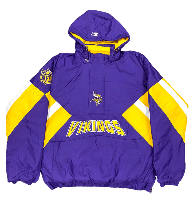 Adult Minnesota Vikings Starter Purple Line Up Pullover Jacket - Men's