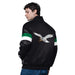 Starter Jacket Adult Philadelphia Eagles Starter Black Triple Option Varsity Satin Jacket - Men's