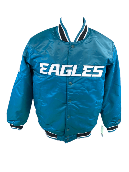 Starter Jacket Adult Philadelphia Eagles Starter Green Heavy Full-Snap Satin Jacket - Men's