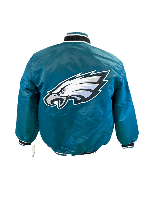 Starter Jacket Adult Philadelphia Eagles Starter Green Heavy Full-Snap Satin Jacket - Men's