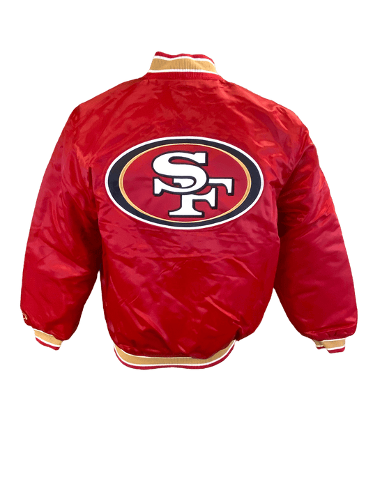 Starter Jacket Adult San Francisco 49ers Starter Red Heavy Full-Snap Satin Jacket - Men's