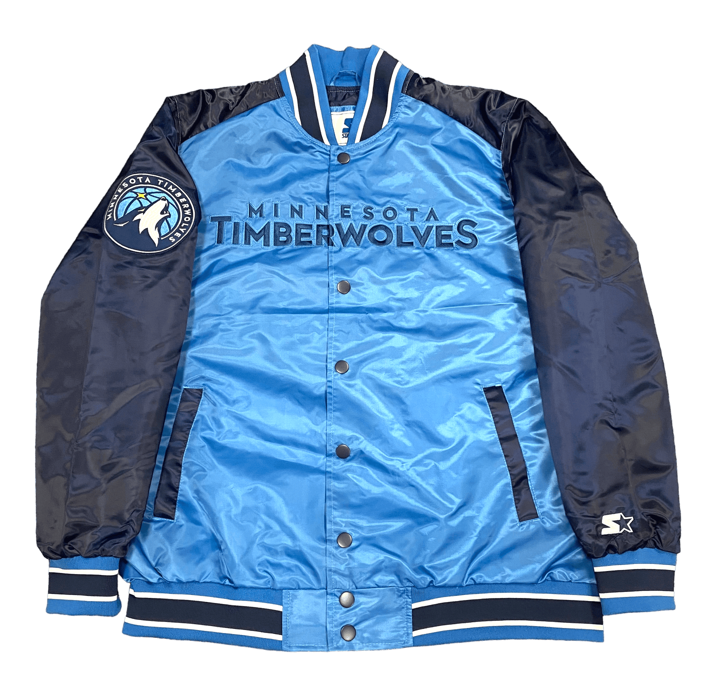 Minnesota Timberwolves Starter Blue Varsity Lightweight Satin Jacket