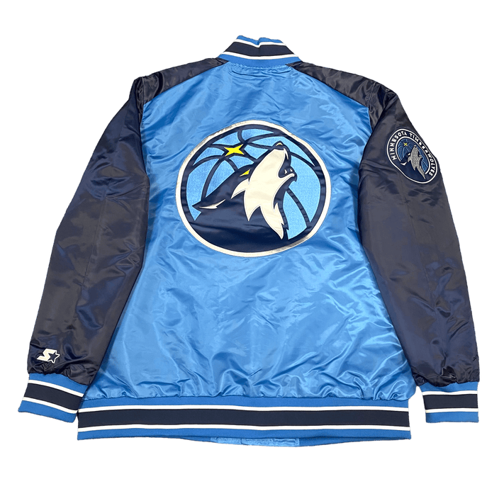 Minnesota Timberwolves Starter Blue Varsity Lightweight Satin Jacket - Men's