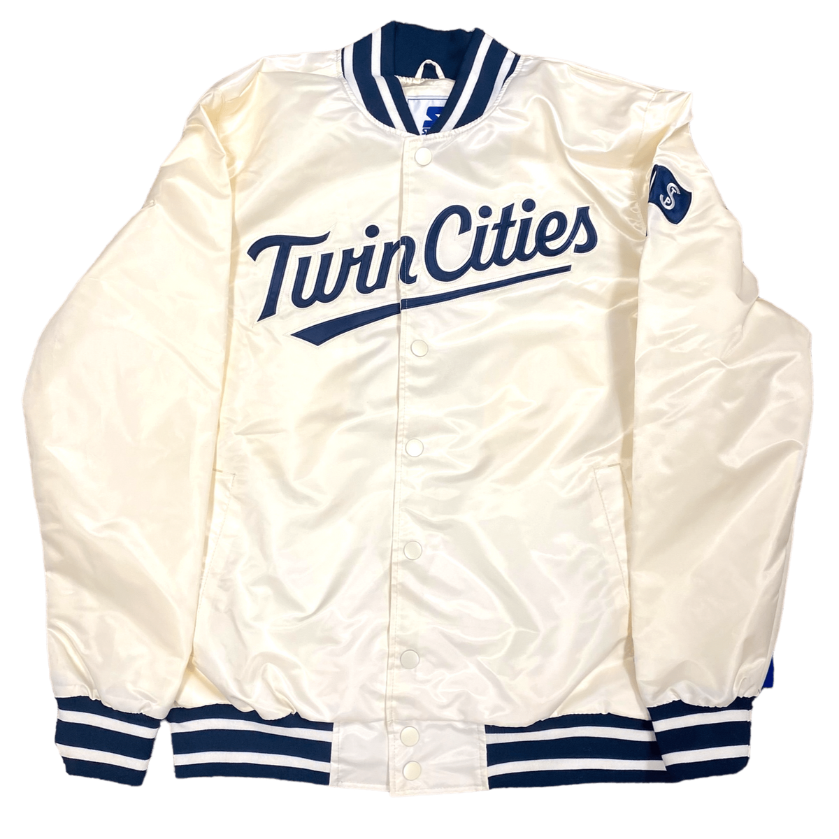 Mitchell and Ness 49ers M&N City Collection Lightweight Satin Jacket White