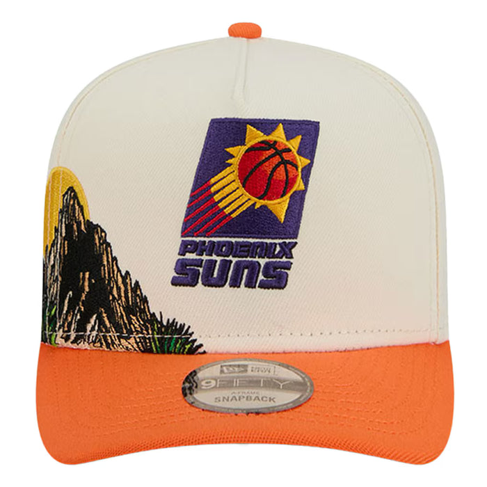 Adult Phoenix Suns New Era Chrome Mascot Illustrated A-Frame 9FIFTY Adjustable Snapback Hat - Men's