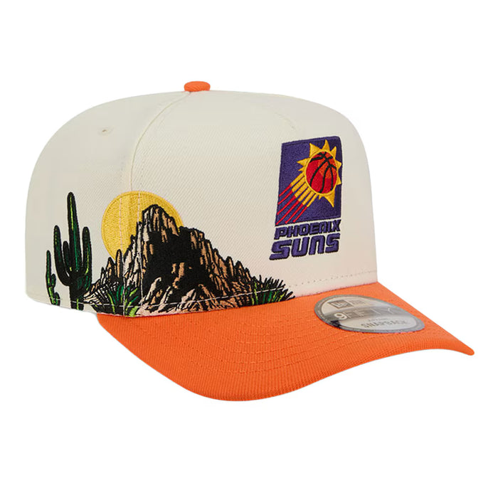 Adult Phoenix Suns New Era Chrome Mascot Illustrated A-Frame 9FIFTY Adjustable Snapback Hat - Men's
